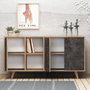 Hanah Home Consola Planky Roble y Gris Oscuro